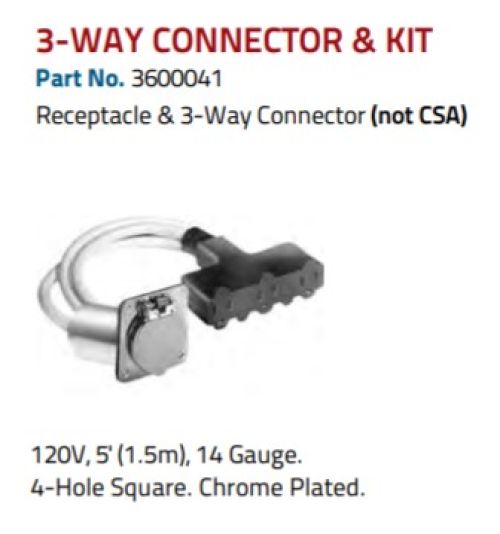 PHILLIPS & TEMRO HEAVY DUTY 3-WAY 5' 120V POWER CONNECTOR & KIT