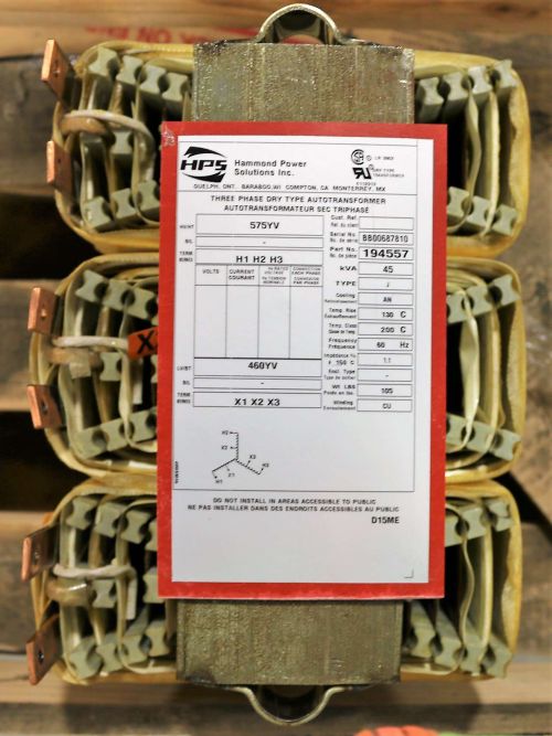 HAMMOND POWER SOLUTIONS TRANSFORMER_45 KVA_575PRI-460SEC