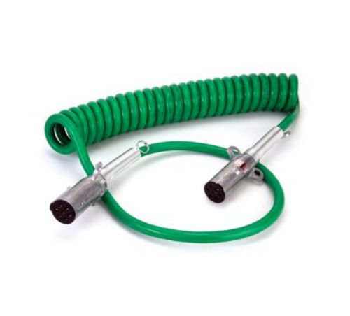 MACK 7-WAY ABS COILED CABLE 15' W/ 40\" & 12\" LEAD GREEN