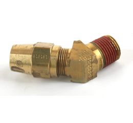 FITTING ELBOW: 45deg 1/2\"MNPT X 5/8 FLARE BRASS