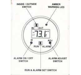 TEMPERATURE GAUGE: INSIDE/OUTSIDE W/WARNING ALARM