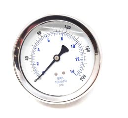 PRESSURE GAUGE: LIQUID FILLED