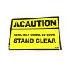 SCHWARZE CAUTION! REMOTE OPERATED BOOM DECAL