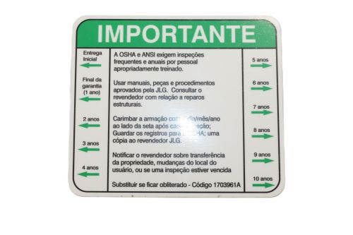 JLG DECALINSPECTION (PORT)