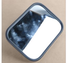 STAINLESS STEEL ROLLED-RIM MIRROR W/BALL SWIVEL