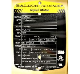 ELECTRIC MOTOR EM3708T 5HP 230/460V 60Hz 215T