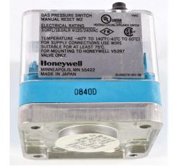 GAS PRESSURE SWITCH 12-60 IN.WC. MANUAL RESET