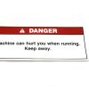 SCHWARZE DANGER MACHINE CAN HURT YOU DECAL