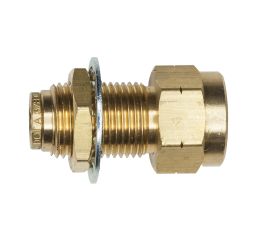 FITTING BULKHEAD UNION FEMALE 3/8T 3/8F
