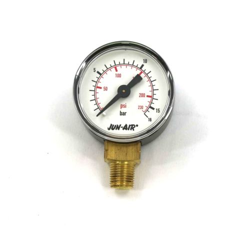 GAST JUN AIR PRESSURE GAUGE0-16BAR  1/8\" MALE DOWN