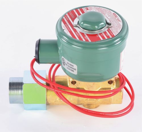 EMERSON - ASCO / JOUCOMATIC / REDHAT SOLENOID VALVE 1/2in NPT BRASS N.O. 120VAC