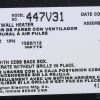 DAYTON WALL HEATER 1500W 240V