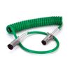 MACK 7-WAY ABS COILED CABLE 15' W/ 40\" & 12\" LEAD GREEN