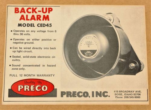 PRECO BACK UP ALARM UNIT