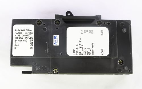 AIRPAX CIRCUIT BREAKER 110A DC 1POLE  MAX V. 65  DELAY 53
