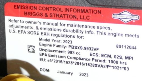 BRIGGS & STRATTON Vanguard 37HP EFI Engine 993cc