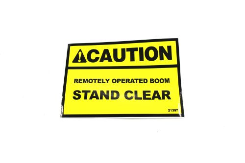 SCHWARZE CAUTION! REMOTE OPERATED BOOM DECAL