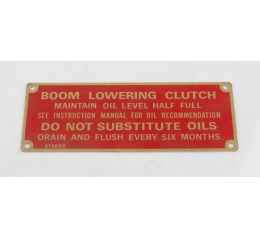 INSTRUCTION PLATE PER PRINT REV 1
