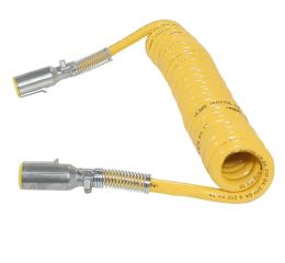 COILED CABLE ASSEMBLY: 15' W/48\" LEAD 2-POLE YELLOW