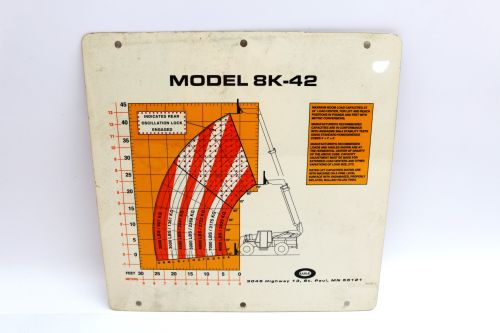 JLG FLIP CARD - MODEL 8K-42 WITH
