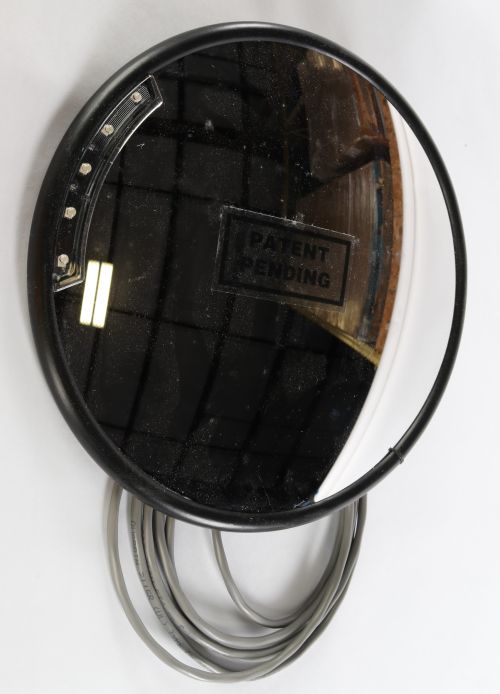 HADLEY CONVEX MIRROR-8in RND OFFSET LH W/INDICATOR