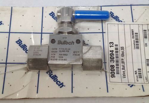 BuTech BALL VALVE: S.S. 10K psi 1/2\"FNPT