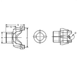 PINION SHAFT END YOKE 1710 SERIES  10 SPLINE