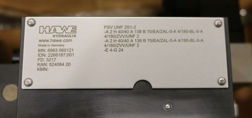 HAWE HYDRAULIC CONTROL VALVE: STABILIZER