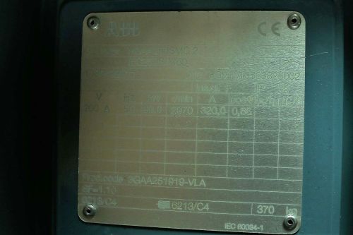ABB ELECTRIC MOTOR M3AA250SMC2  90kW 200V 50Hz