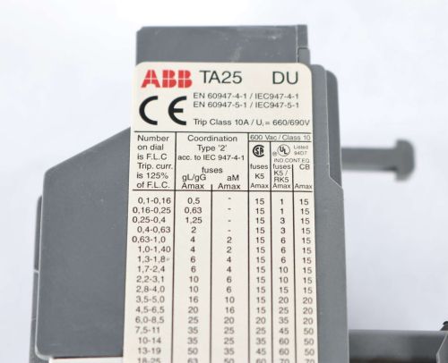 ABB THERMAL OVERLOAD RELAY