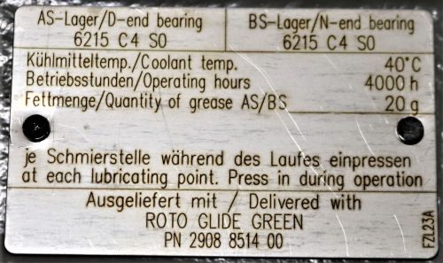 SIEMENS ELECTRIC MOTOR 37.7/75kW 192/380V 42/83/114Hz