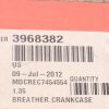 CUMMINS ENGINE CO. CRANKCASE BREATHER FOR 8.3 C ENGINE