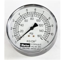 HYDRAULIC VALVE PRESSURE GAUGE 160 PSI  KG CM2
