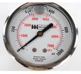LIQUID FILLED GUAGE 0-1000psi