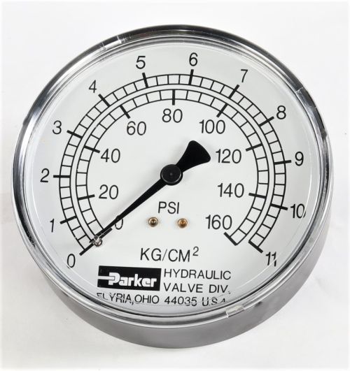 PARKER HYDRAULIC VALVE PRESSURE GAUGE 160 PSI  KG CM2