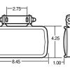 TRUCK-LITE STEEL CONVEX MIRROR  4 x 8 IN  UNIVERSAL MOUNT
