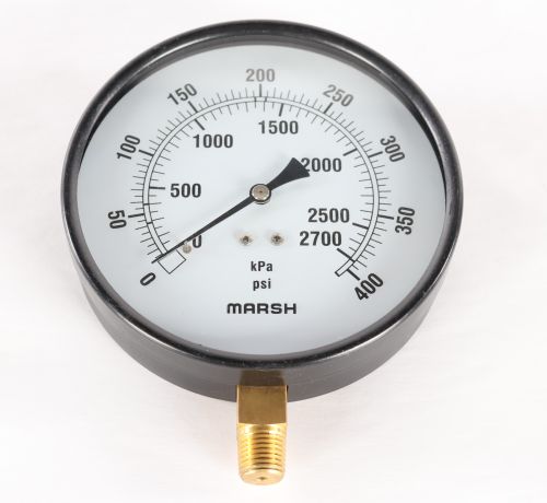 MARSH BELLOFRAM PRESSURE GAUGE 0-400psi 4.5in DIA