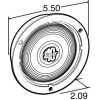 TRUCK-LITE CLEAR ROUND  BACK-UP LIGHT  BLACK FLANGE MOUNT 12V