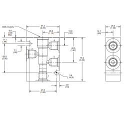 VALVE BODY FOR BLOCK C08-4 ALUMINUM NPTF 1/4
