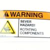 ATLAS COPCO LABEL:SEVER HAZARD ROTATING