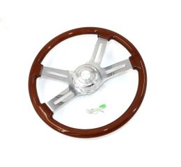 KENWORTH 18 INCH STEERING WHEEL 4 CHROME SPOKE