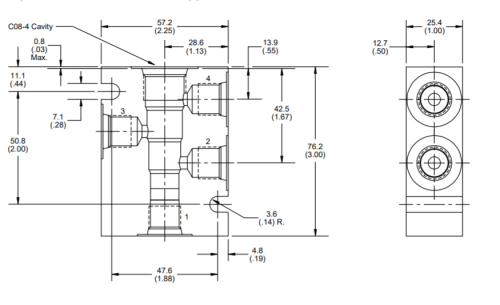PARKER VALVE BODY FOR BLOCK C08-4 ALUMINUM NPTF 1/4