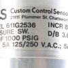 CUSTOM CONTROL SENSORS SWITCH PRESSURE 5A 28 V.D.C.