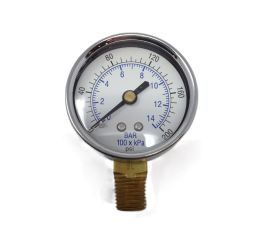 GAUGE  2\" DRY  1/4NPT BRASS LOWER  200PSI