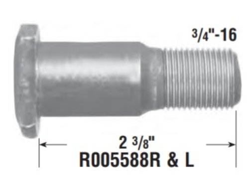MERITOR WHEEL STUD  SINGLE END  RH