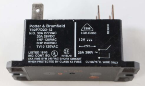 TYCO/POTTER & BRUMFIELD 12 VOLT RELAY