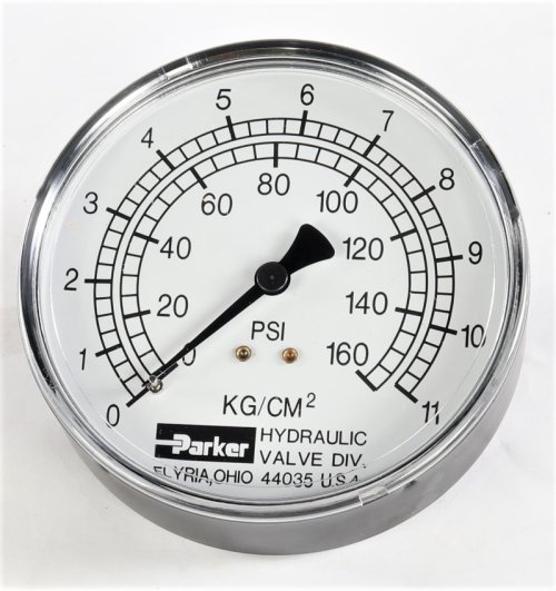 PARKER HYDRAULIC VALVE PRESSURE GAUGE 160 PSI  KG CM2