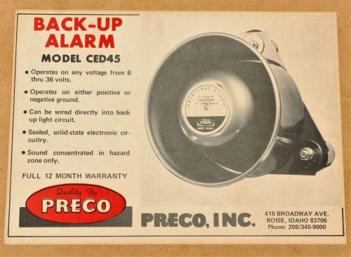 PRECO BACK UP ALARM UNIT