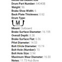 WEBB BRAKE DRUM 16.14 X 6.0 BAL