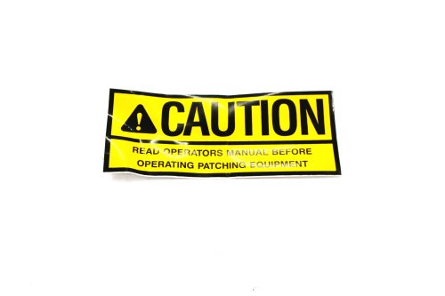 SCHWARZE READ OPERATORS MANUAL DECAL